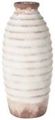 A & B Home Brown/White Ridged Ceramic Vase-0