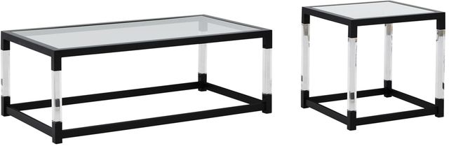 Signature Design by Ashley® Nallynx 2-Piece Metallic Gray Coffee  Living Room Table Set-0