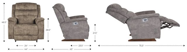 La-Z-Boy® Redwood Slate Power Rocking Recliner with Headrest and Lumbar-3