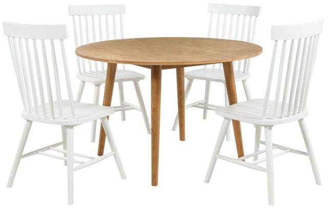Coaster® Andrews 5-Piece Light Ash/White Dining Set-0