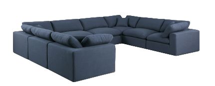Meridian Furniture Comfy 8-Piece Navy Sectional-0