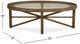 Magnussen Home® Kirkpatrick Weathered Walnut Demilune Cocktail Table with Glass Insert Top-2