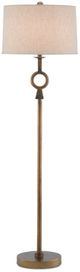 Currey & Company Germaine Antique Brass/Natural Floor Lamp-0