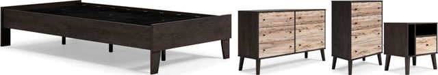 Signature Design by Ashley® Piperton 4-Piece Black Twin Platform Bed Set-0