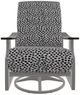 Telescope Casual St. Catherine Agra Classic/Warm Gray Aluminum/Fabric Outdoor MGP Cushion Swivel Rocker with Chestnut Rustic Arms-1