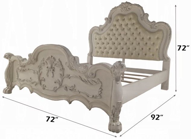 ACME Furniture Dresden Bone White/White Queen Panel Bed-2