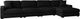 Elements International Arizona 4-Piece Steno Black Right-Arm Facing Sectional and Chaise-0