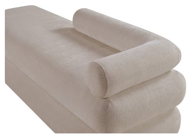 Meridian Furniture Kennedy Beige Chenille Fabric Bench-3