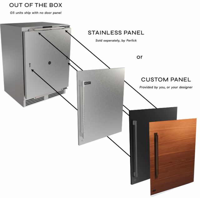 Perlick® G5 Shallow ADA 24" 3.1 Cu. Ft. Panel Ready Solid Door Built-In Solid Door Wine Cooler-2
