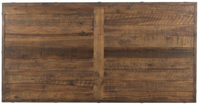 Flexsteel® Carpenter Brown Rectangular Coffee Table with Black Metal Frame-1