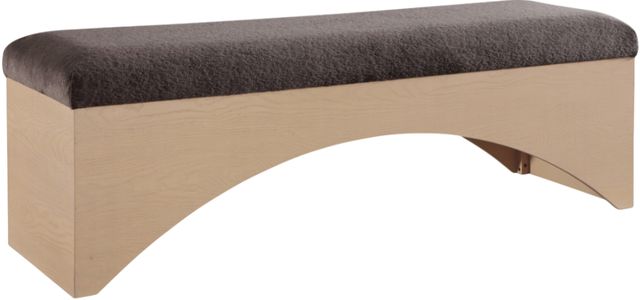 Meridian Furniture Lawson Brown/Natural Velour Fur Fabric Bench-0