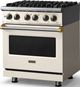Viking® 5 Series 30" Pure White Pro Style Dual Fuel (NG) Range with Brushed Brass Trim-3