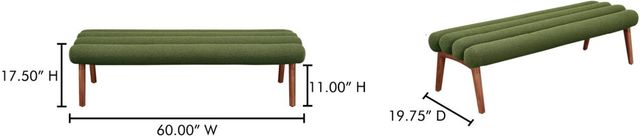 Moe's Home Collection Arlo Dark Green Bench-2