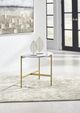 Signature Design by Ashley® Wynora White Marble Chairside End Table with Gold Legs -4