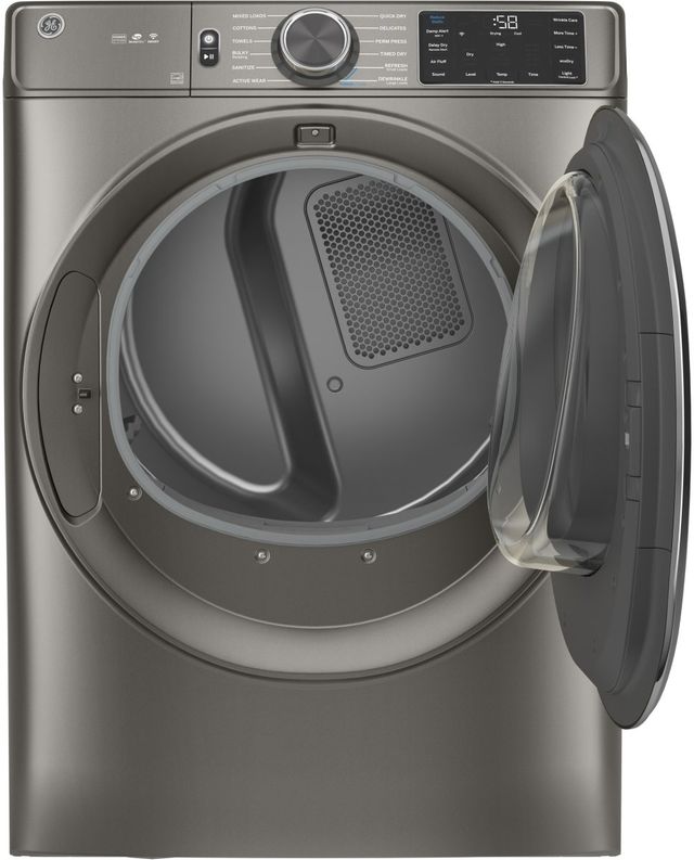 GE® 7.8 Cu. Ft. Satin Nickel Smart Front Load Electric Dryer-1