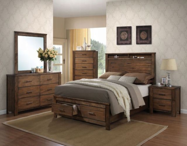 ACME Furniture Merrilee Oak Queen Panel Bed-1
