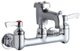 Elkay Polished Chrome 8" Centerset Wall Mount Faucet with 3" Bucket Hook Spout and 2" Lever Handles-0