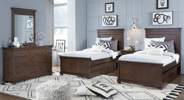 Legacy Kids Teen Canterbury Warm Cherry Twin Youth Panel Bed-1