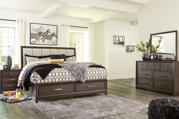 Signature Design by Ashley® Brueban 2-Piece Brown Queen Storage Panel Bed Set-3