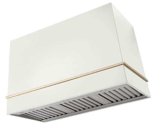 AGA Loge 48" White Wall Mounted Range Hood with Brushed Nickel Trim-0