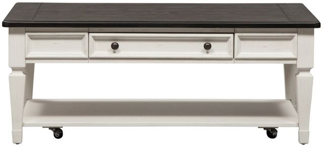 Liberty Furniture Allyson Park Charcoal Cocktail Table with Wirebrushed White Base-2
