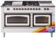 Ilve® Nostalgie II Noblesse 60'' Custom RAL Color Pro Style Dual Fuel Range with Burnished Trim-0