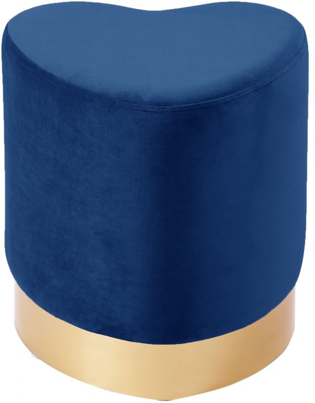 Meridian Furniture Heart Navy Velvet Stool-0