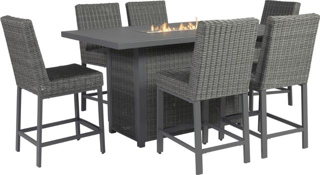Signature Design by Ashley® Palazzo 7-Piece Gray Outdoor Dining Set-0