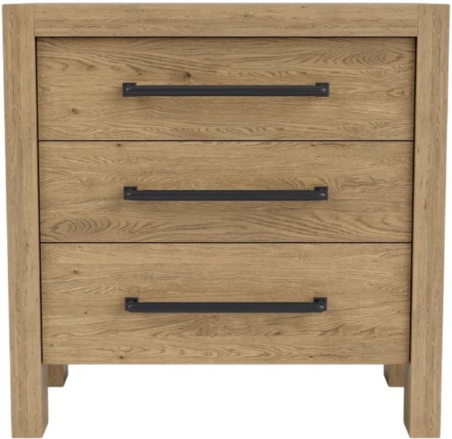 Clearance Riverside Furniture Davie Pale Oak 3-Drawer Nightstand-3