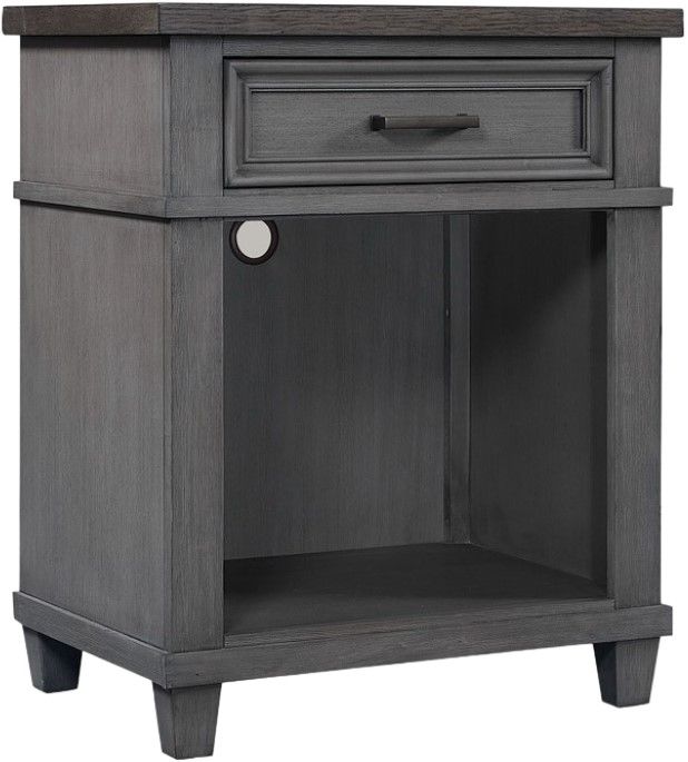aspenhome® Caraway Aged Slate 1-Drawer Nightstand-0