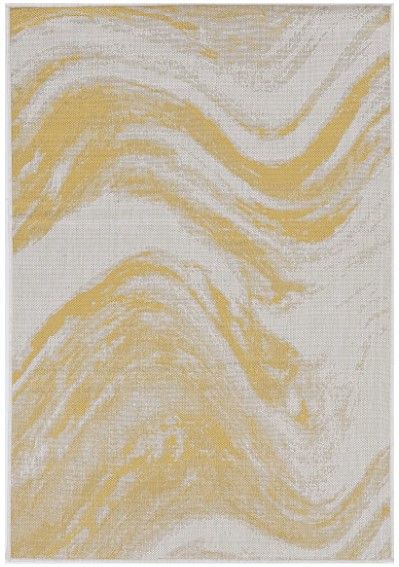 KAS Rugs Provo Ivory/Gold Strokes 5'x8' Area Rug-0