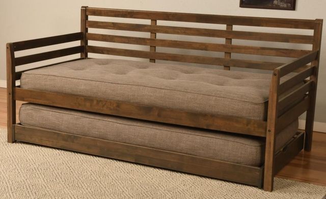Kodiak Furniture Boho Rustic Walnut Twin Daybed with Pop Up-2