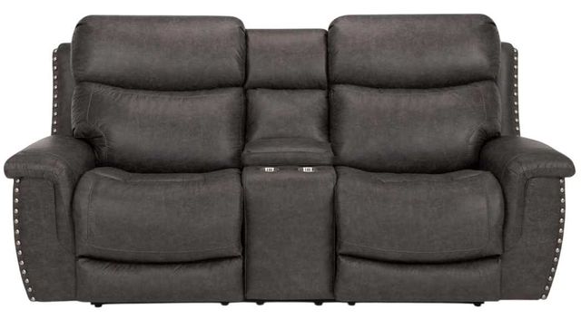 Franklin™ Brixton Holster Steel Power Reclining Console Loveseat-3