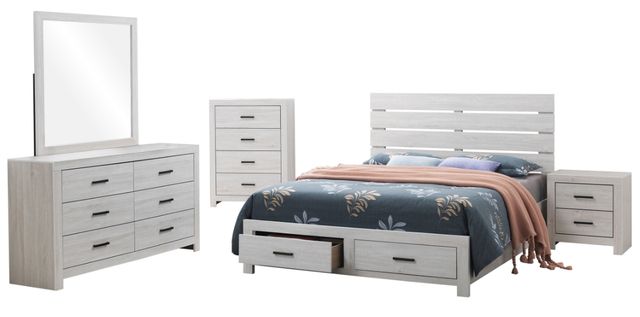 Coaster® Brantford 5-Piece Coastal White King Storage Panel Bedroom Set-0