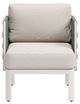 Zuo® Modern Bridgehampton White Aluminum Fabric Outdoor Accent Chair-1