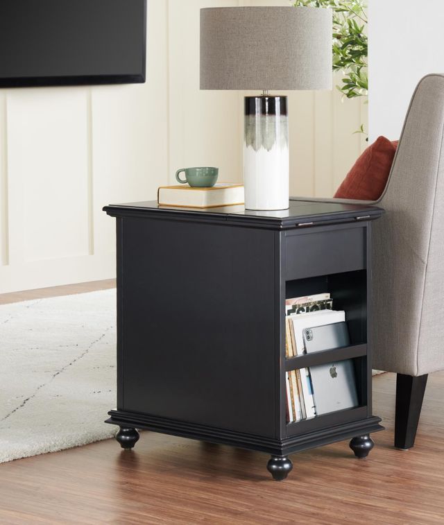 Martin Svensson Elegant Antique Black Chairside Table-1