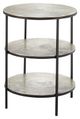 Currey & Company Pewter Top Accent Table with Cane Black Frame -0