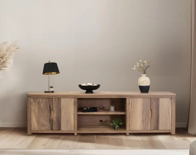 International Furniture Direct Natural Parota Brown TV Stand-2