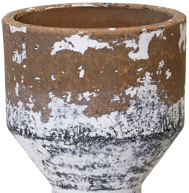 Harp & Finial® Baden Distressed Cream/Terracotta Small Vase-1