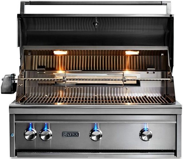 LYNX® Professional 36" 3-Burner Limestone Built-In Natural Gas Grill with Rotisserie-2