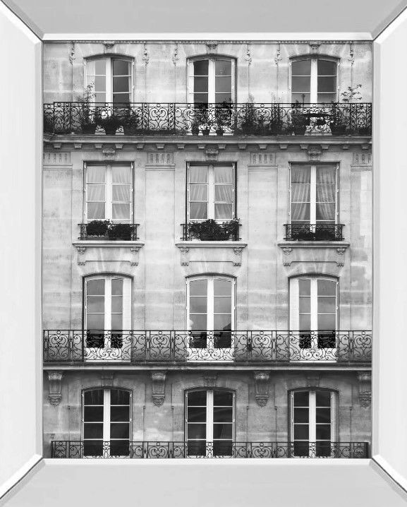 Classy Art Across the Street II by Laura Marshall Mirror Framed Wall Art-1