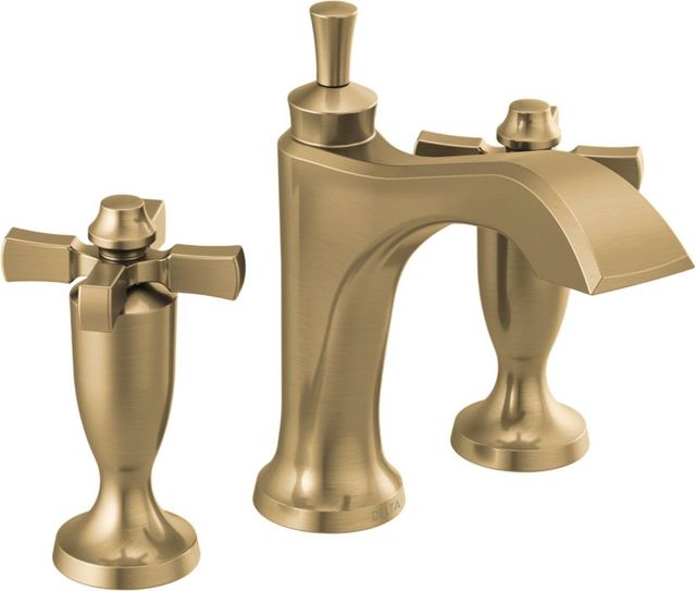 Delta Dorval® Champagne Bronze 2-Handle Cross Widespread Bathroom Faucet-0