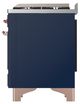 Ilve® Majestic III 60" Midnight Blue Pro Style Dual Fuel Natural Gas Range with Solid Door and Copper Trim-4