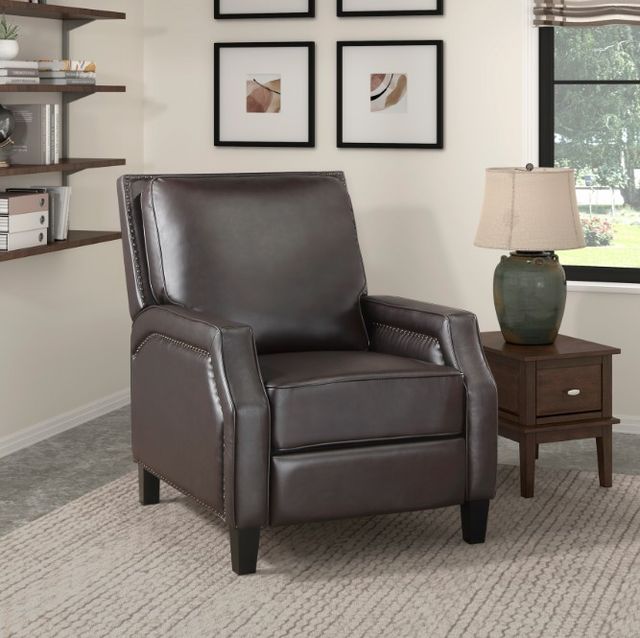 Homelegance® Berenson Dark Brown Manual Push Back Recliner-1
