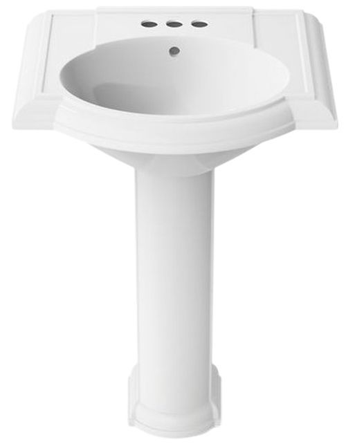 Kohler Devonshire® White 24.25" Rectangular Pedestal Bathroom Sink-1