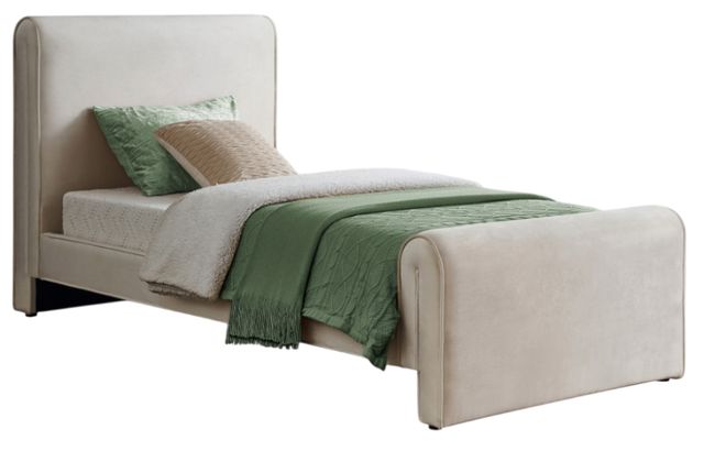 Meridian Furniture Sloan Cream Twin Upholstered Panel Bed-0