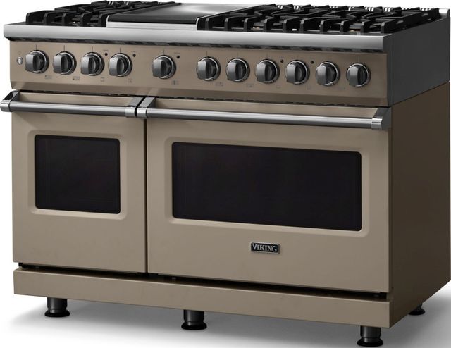 Viking® 5 Series 48" Nantucket Pro Style Dual Fuel (NG) Range with Polished Chrome Trim-3