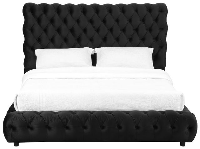 Crown Mark Flory Black Queen Upholstered Platform Bed-3
