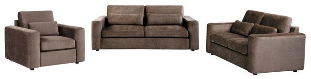 Coaster® Amador 3-Piece Chocolate Fabric Upholstered Track Arm Sofa Set-0