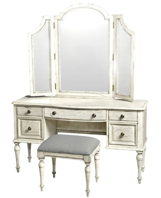 Steve Silver Co. Highland Park 3-Piece Cathedral White Vanity Set-0